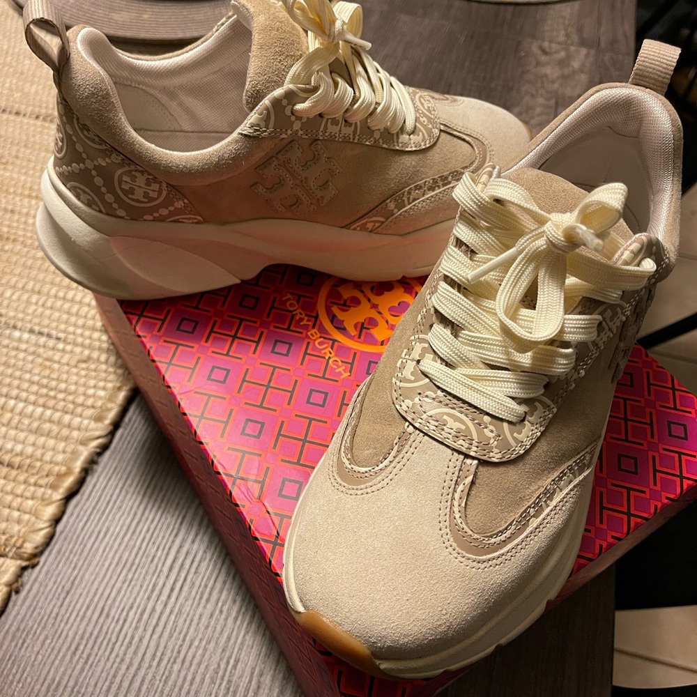 Tory Burch T monogram good luck trainer